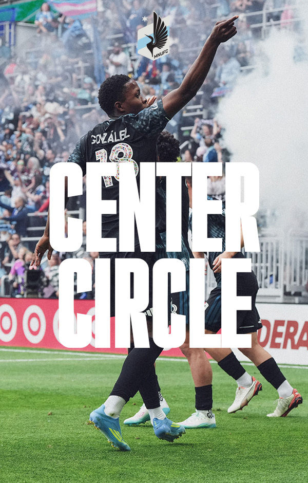 Mauricio González celebrates his first goal as a Loon