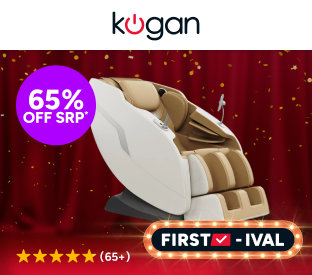 Kogan TheraSoothe Zero-Gravity Massage Recliner Chair (White/Tan) Product Image
