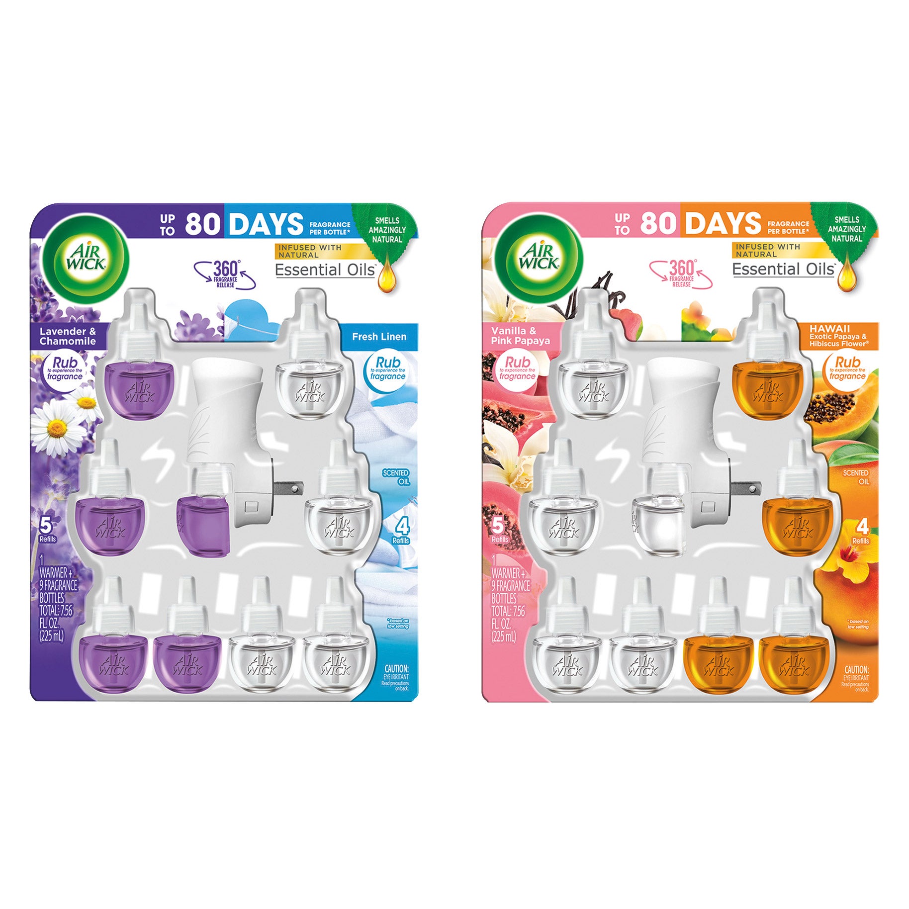 Air Wick Scented Oils, 1 Warmer + 9 Refills, Assorted Scents