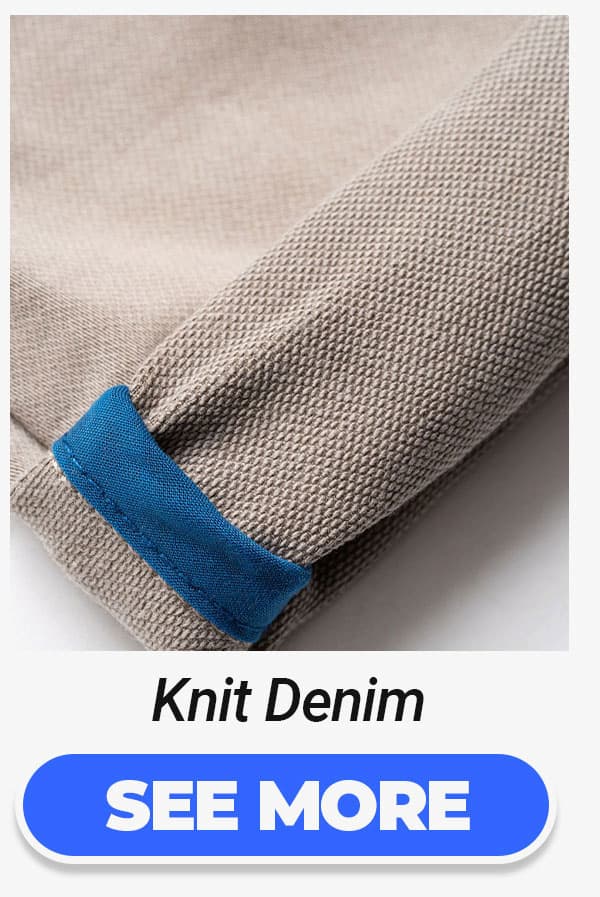 Button to shop knit denim