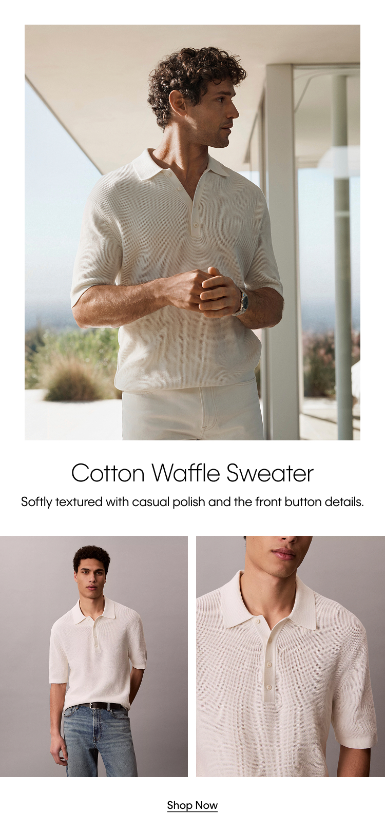 smooth-cotton-waffle-sweater-polo-shirt