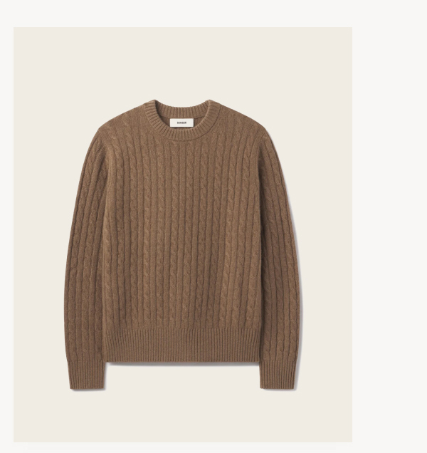 Oak Gall California Cashmere Cable Crew