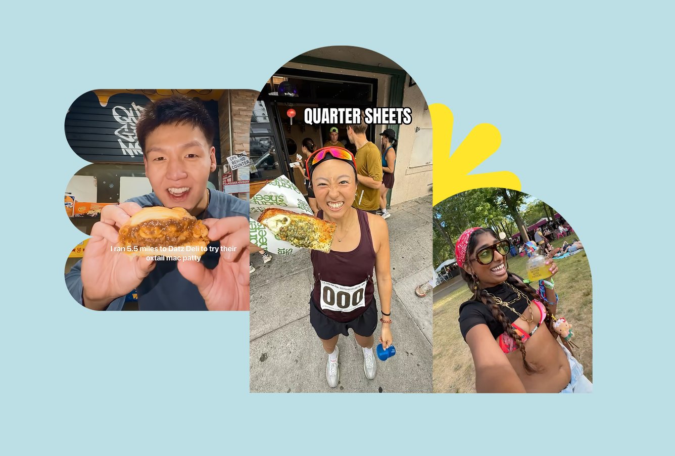 Collage of posts from running creators.