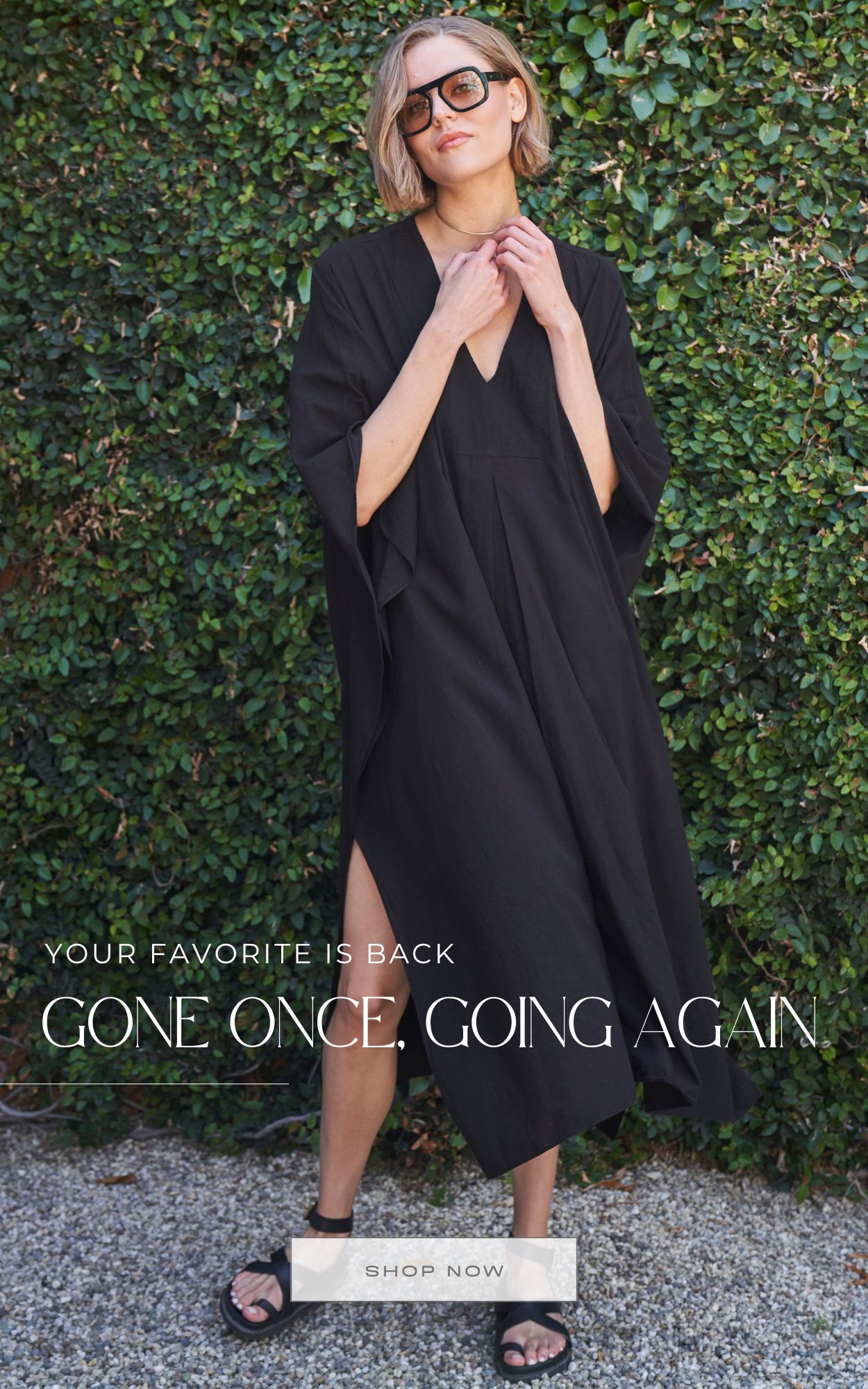 Black Cotton Midi Dress