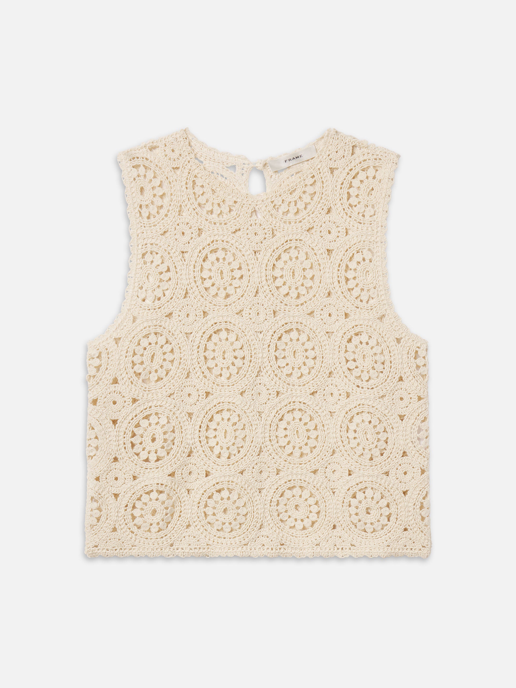 THE CROCHET TANK IN CREAM
