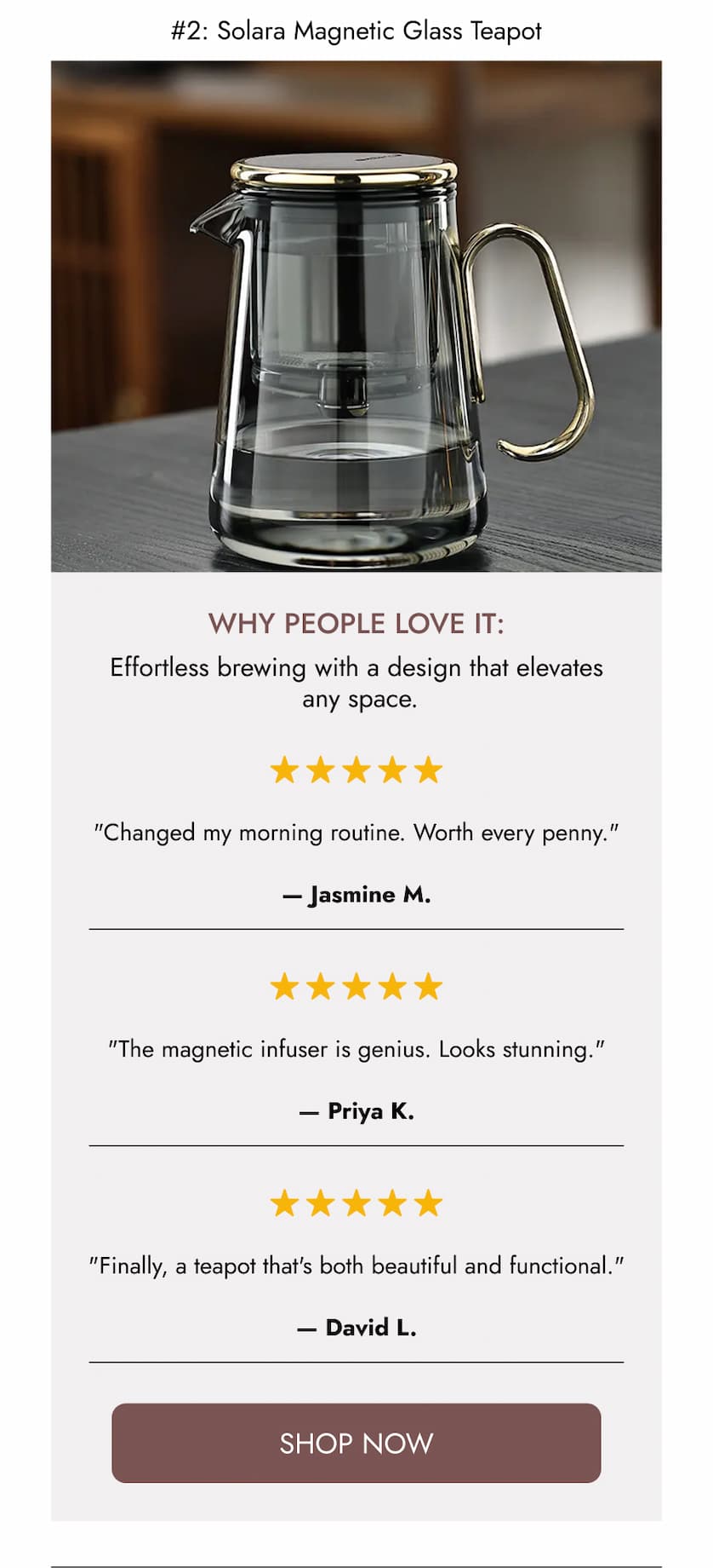 Solara   Magnetic   Glass   Teapot