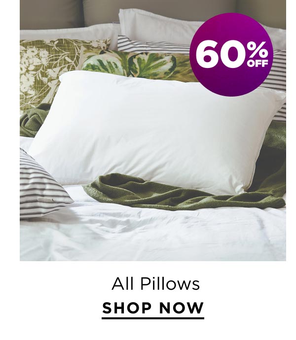 60% Off All Pillows