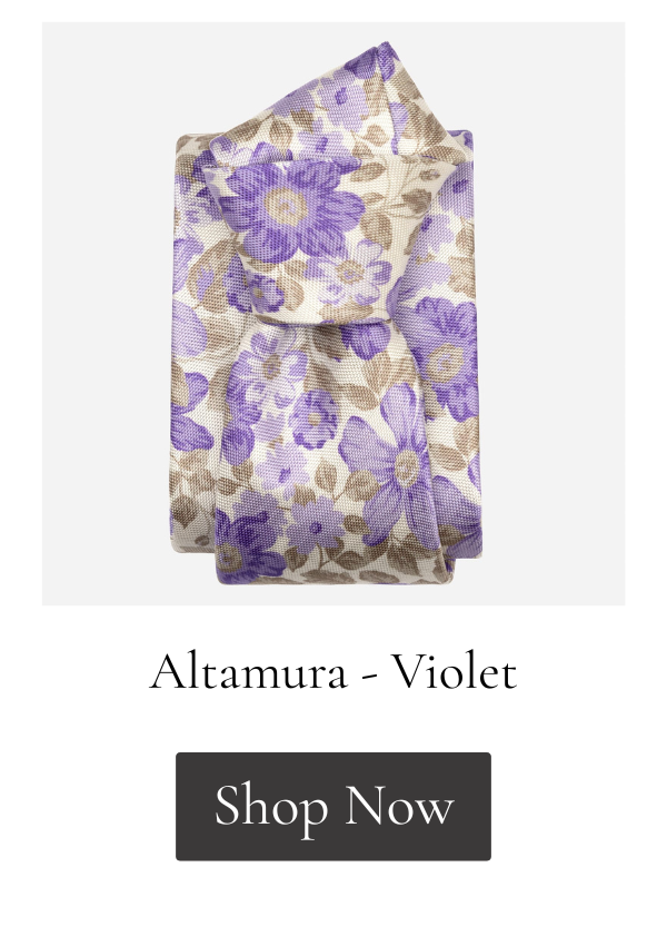 Purple floral necktie from Italy