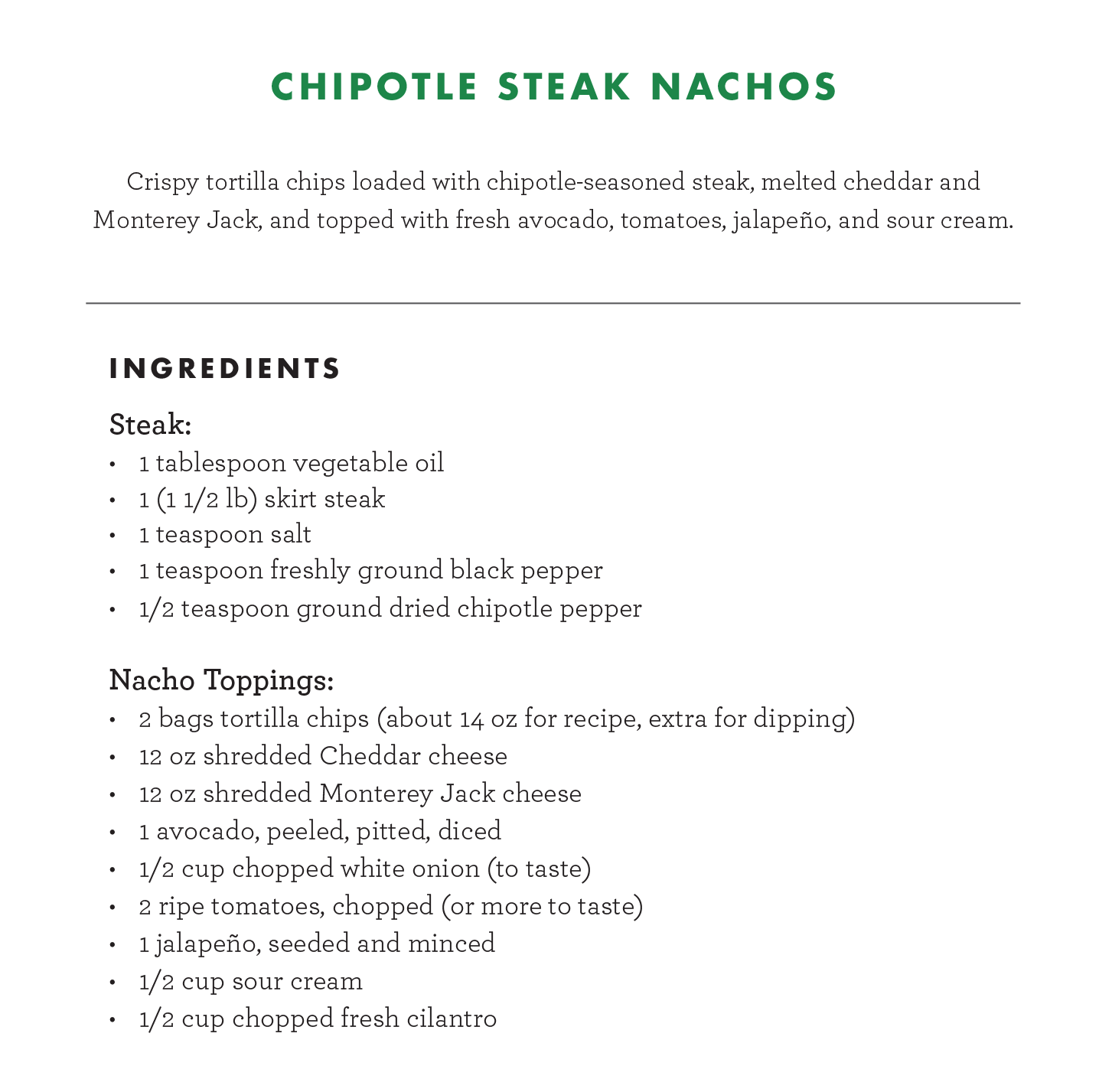 Mollie's Kitchen - Chipotle Steak Nachos