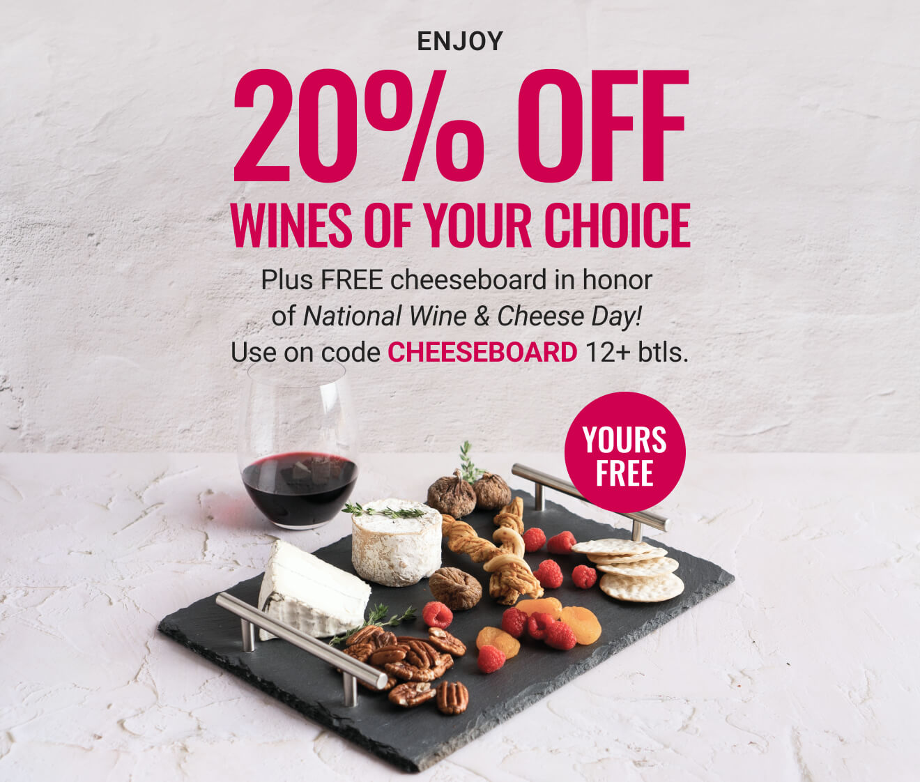 Save 20% and free cheeseboard