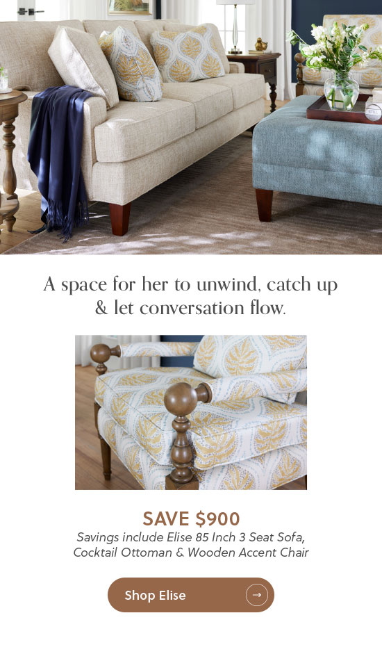 A space for her to unwind, catch up and let conversation flow - Shop Elise