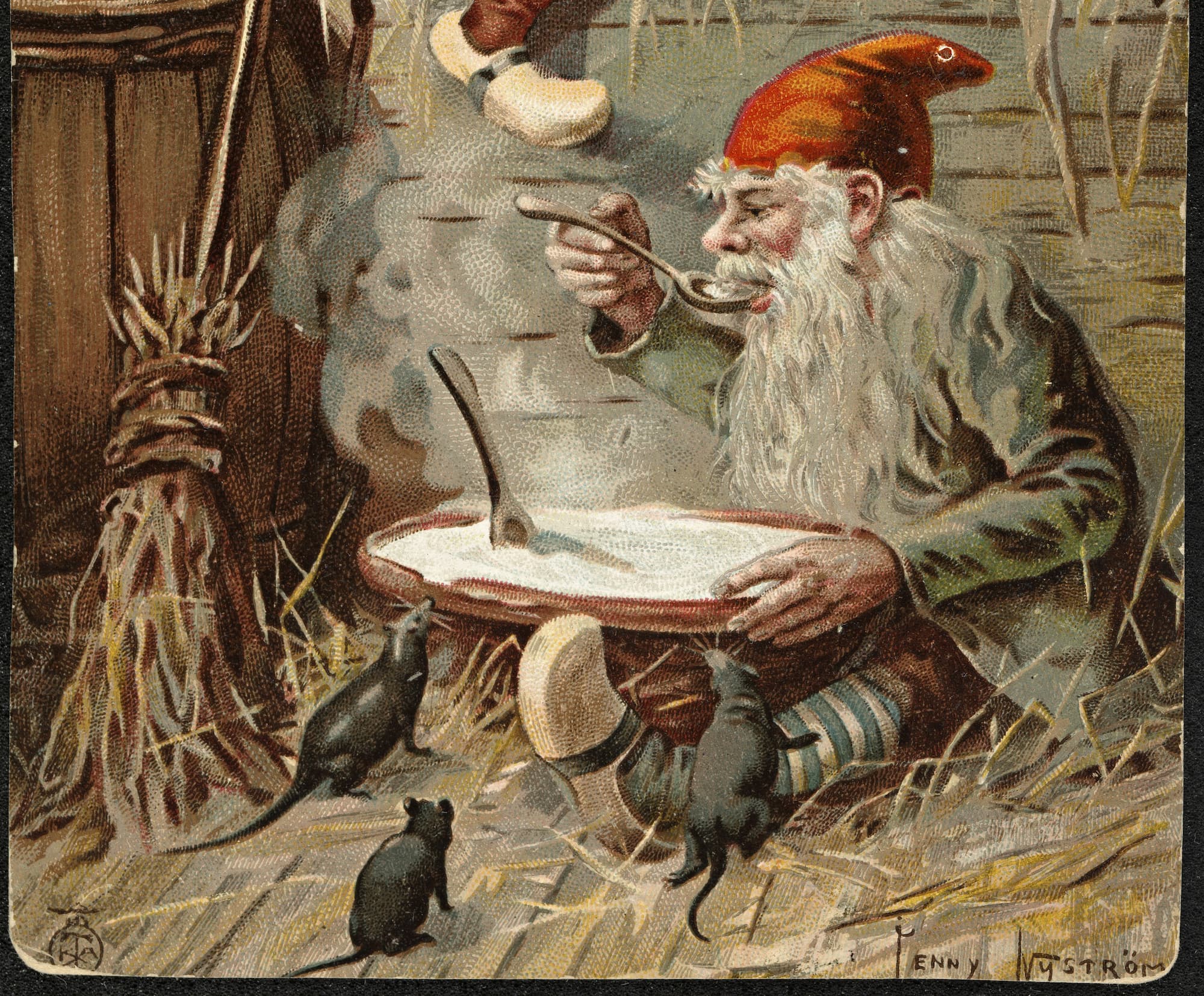 Elf eating porridge 