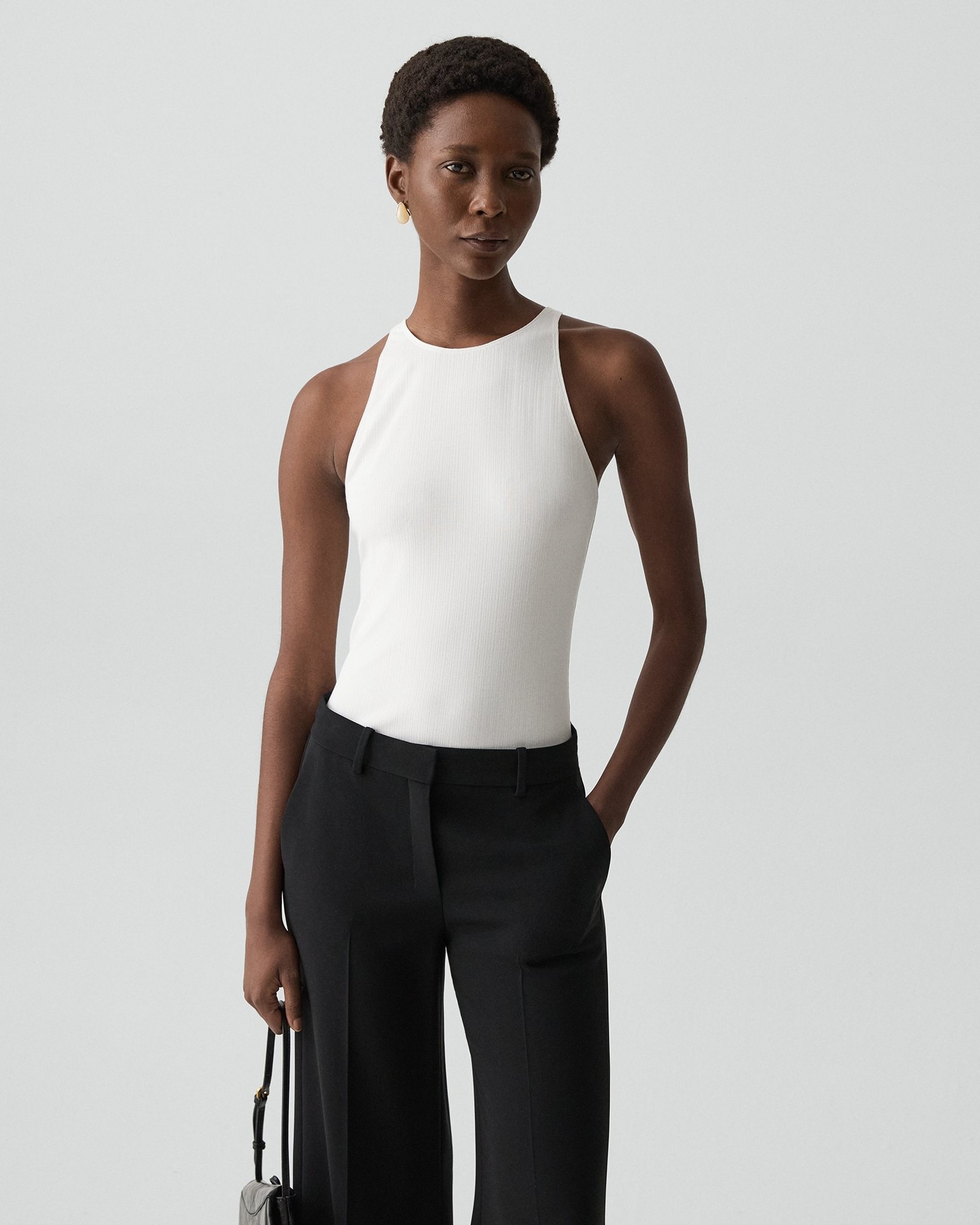 Racerback Tank Top in Stretch Rib