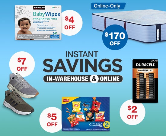 shop August Instant savings In-warehouse and online