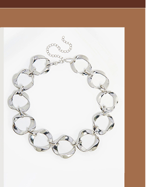 Twisted Silver Tone Necklace