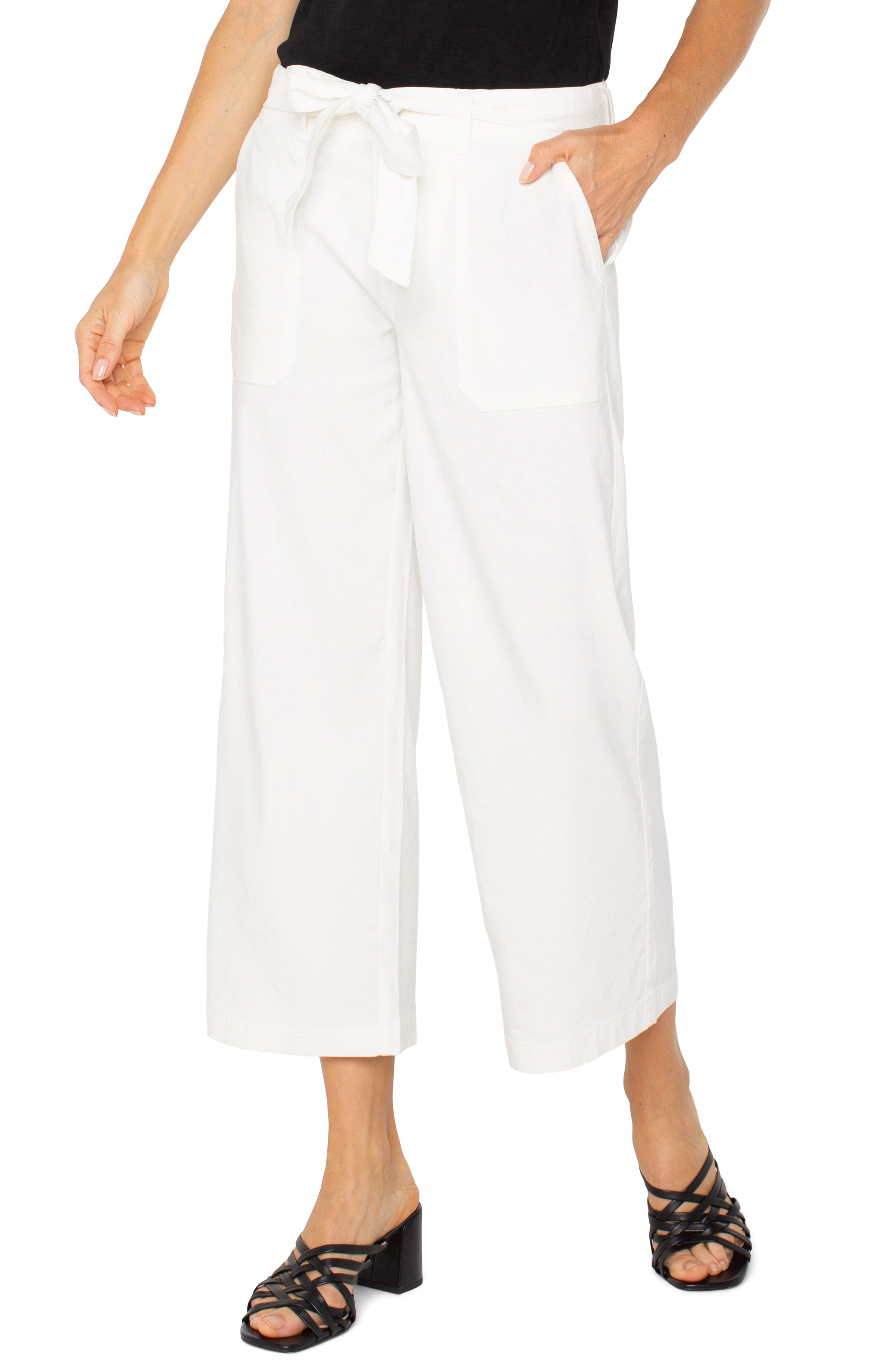 Image of BELTED WIDE LEG CROP