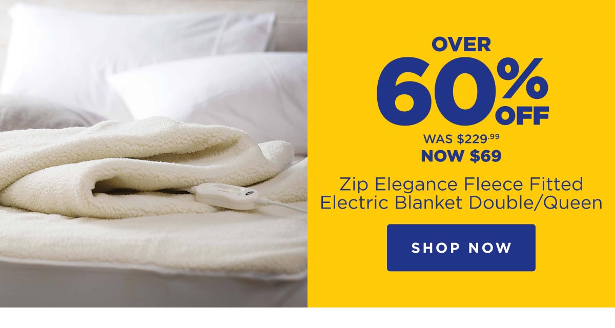 Zip Elegance Fleece Fitted Electric Blanket
