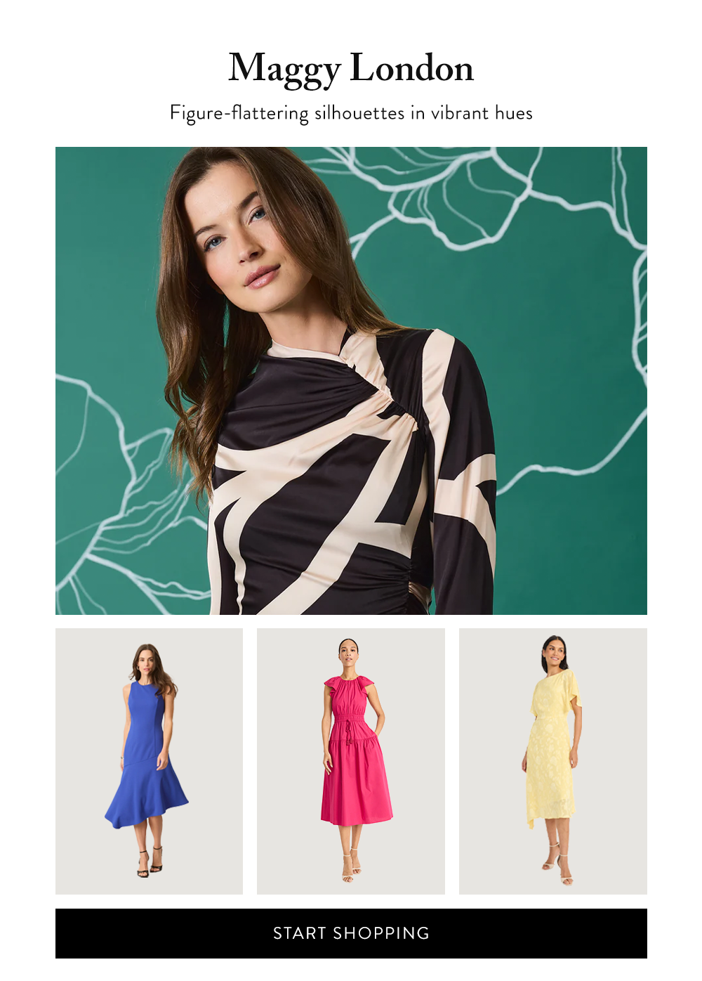 Start Shopping Maggy London - Figure-flattering silhouettes in vibrant hues 