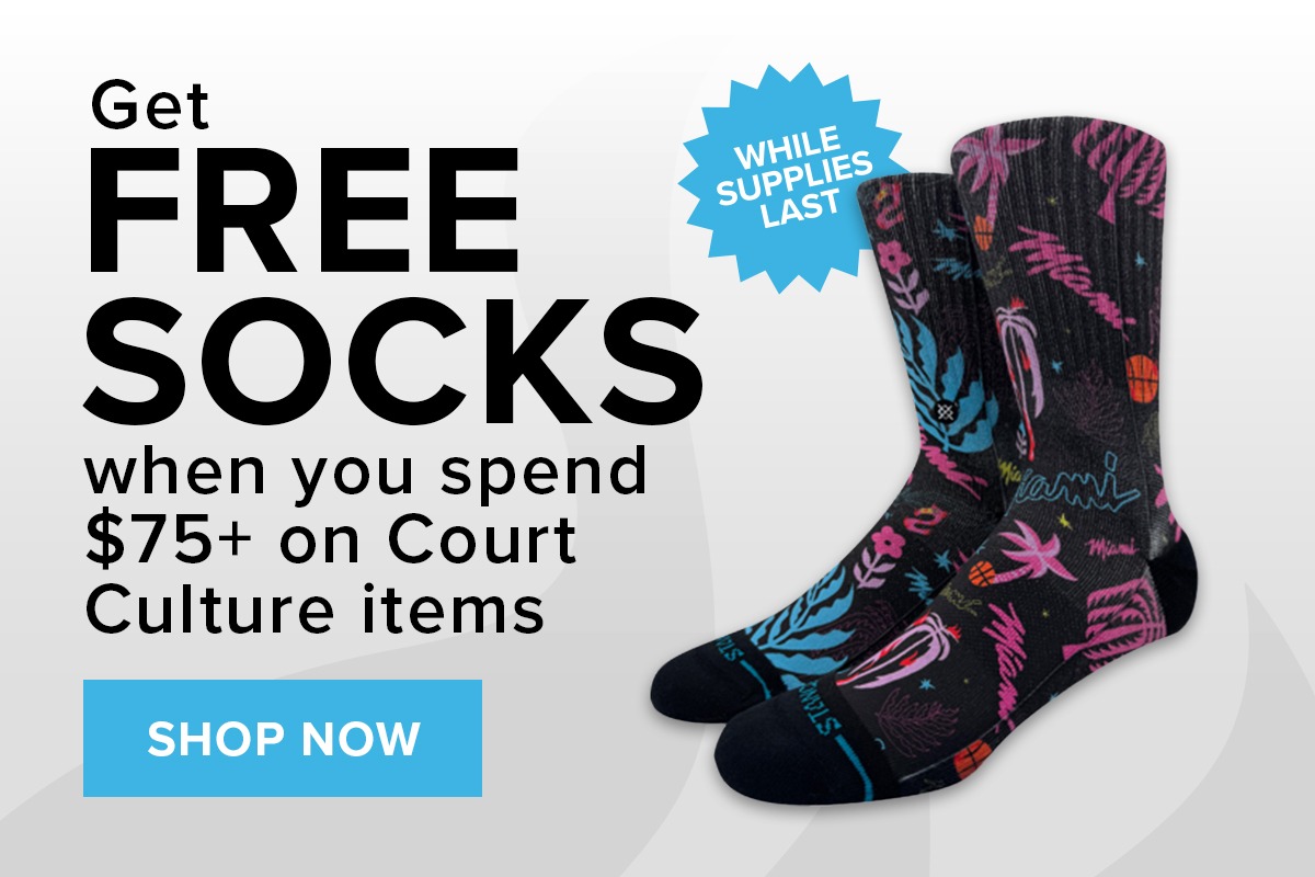 Get FREE Socks When You Spend $75+ on Court Cuture Items | Shop Now