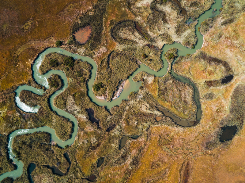 Aerial view of the Cubango River