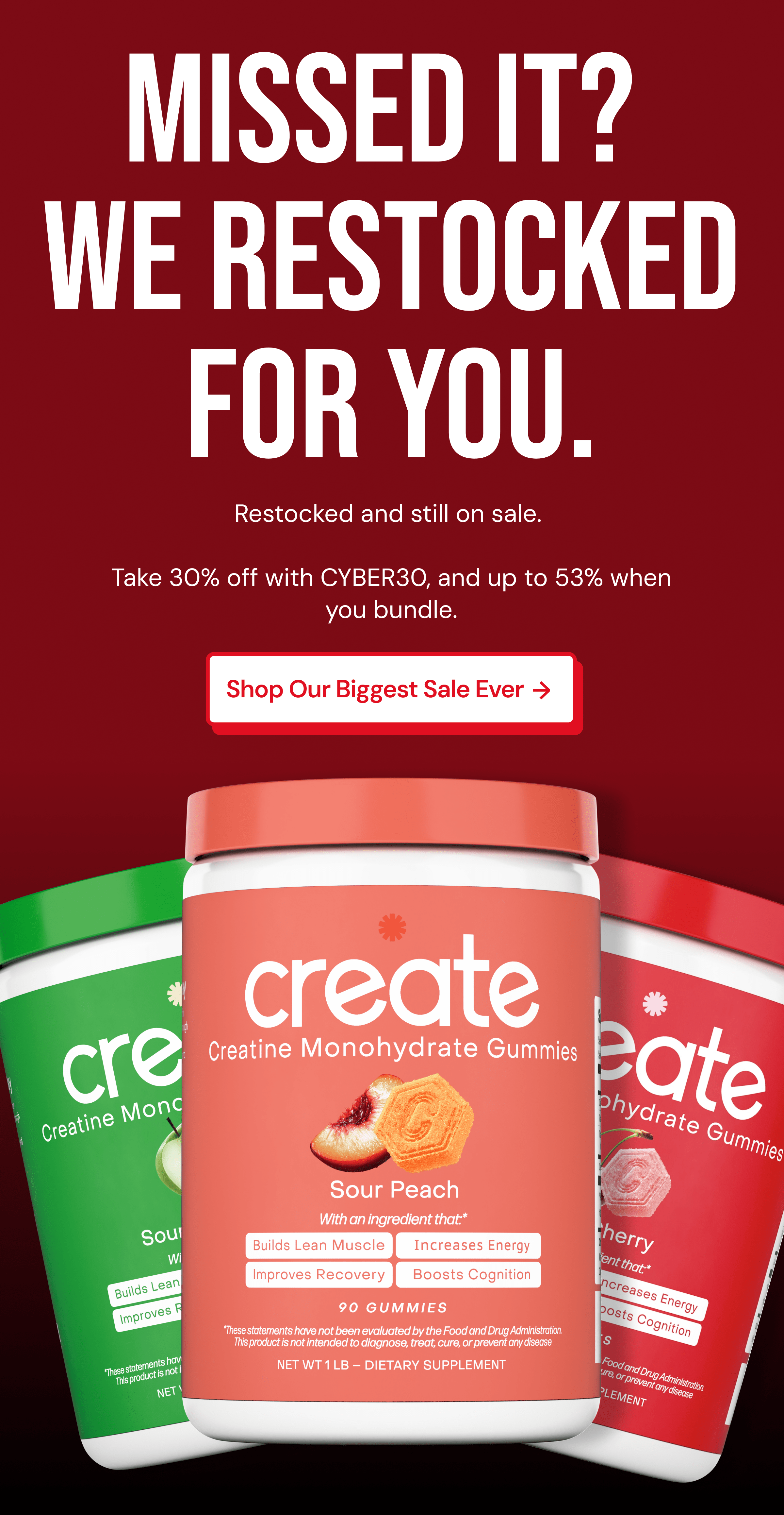 Missed it? We restocked for you. Restocked and still on sale. Take 30% off with CYBER30, and up to 53% when you bundle. Shop our biggest sale ever.