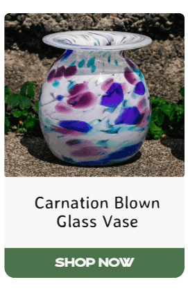 Carnation Blown Glass Vase