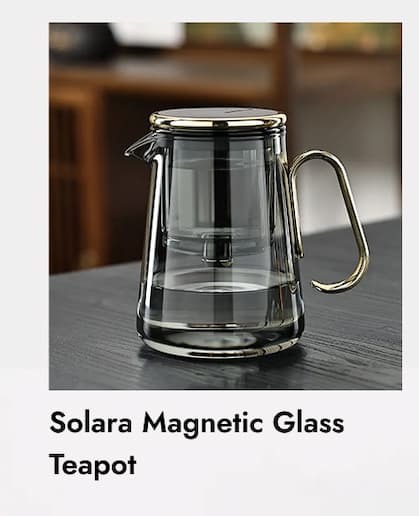 Solara   Magnetic   Glass   Teapot