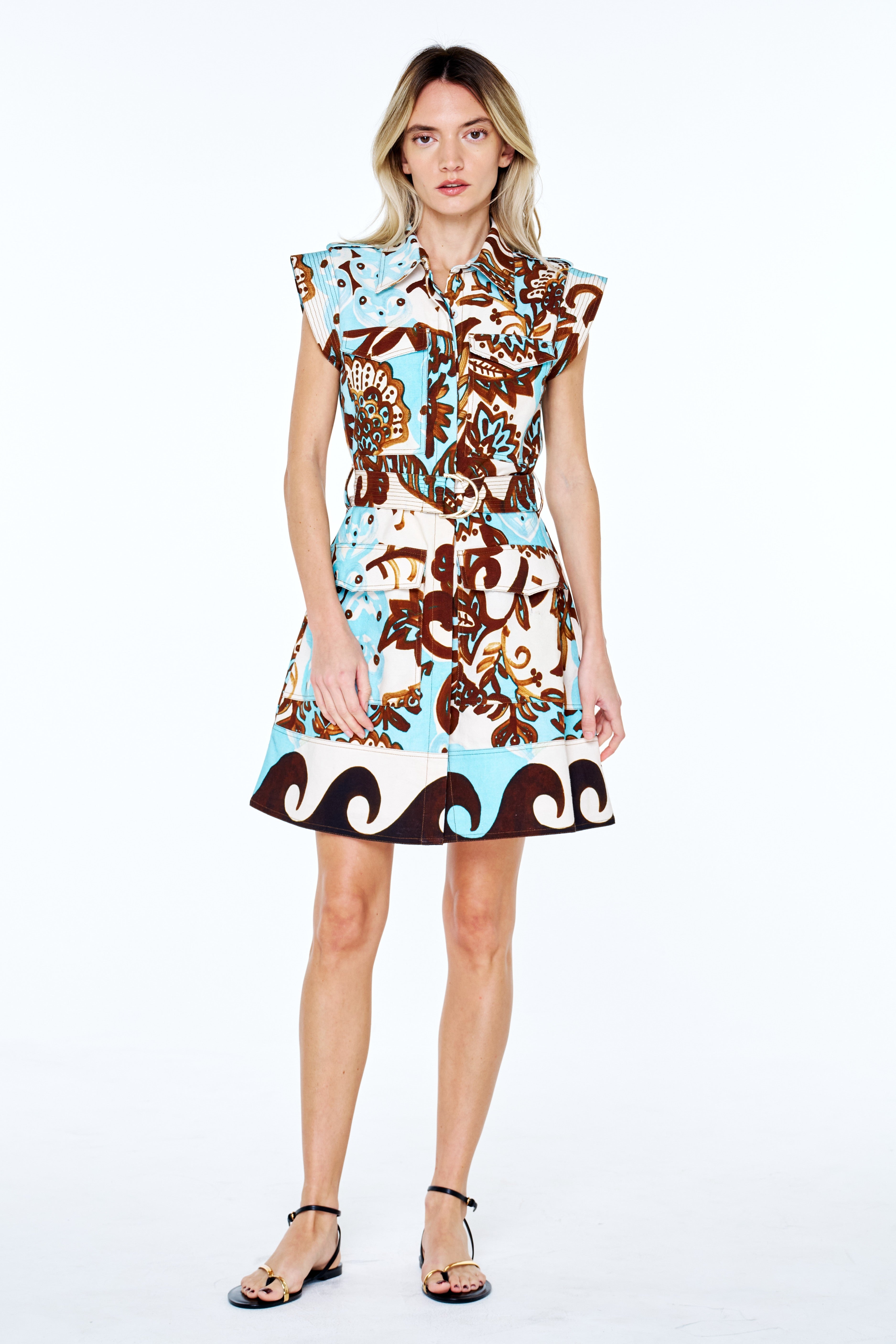Image of Fay Paisley Print Sleeveless Mini Dress