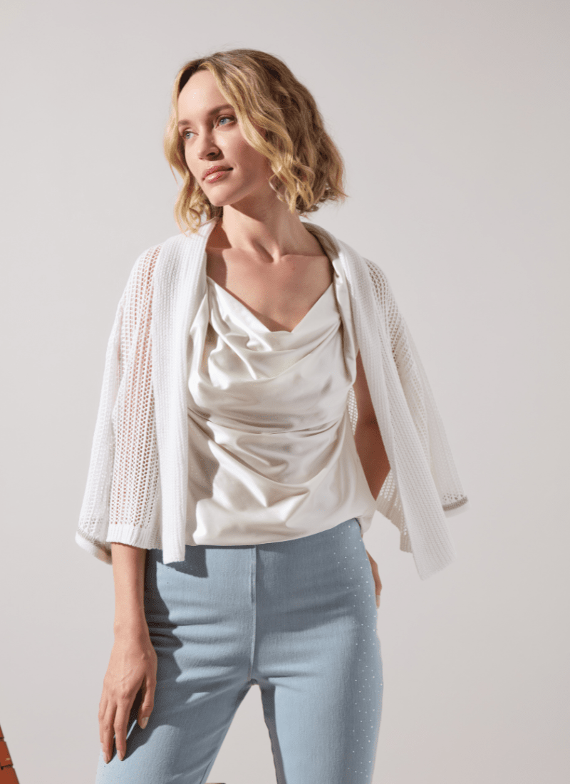 Image of Elera Linen Mesh Cardigan