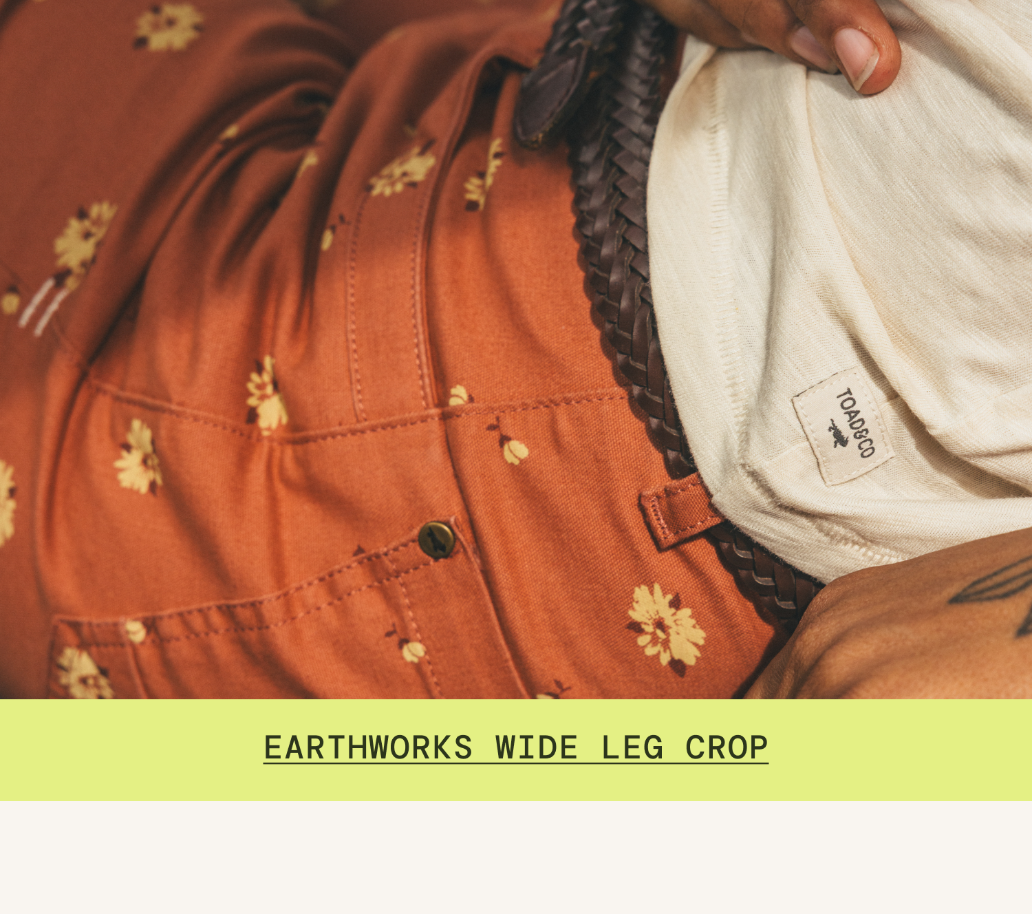 Earthworks Wide Leg Crop Pant