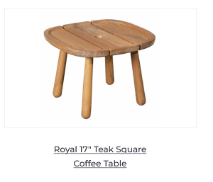 Cane-line Royal 17-inch Teak Square Coffee Table