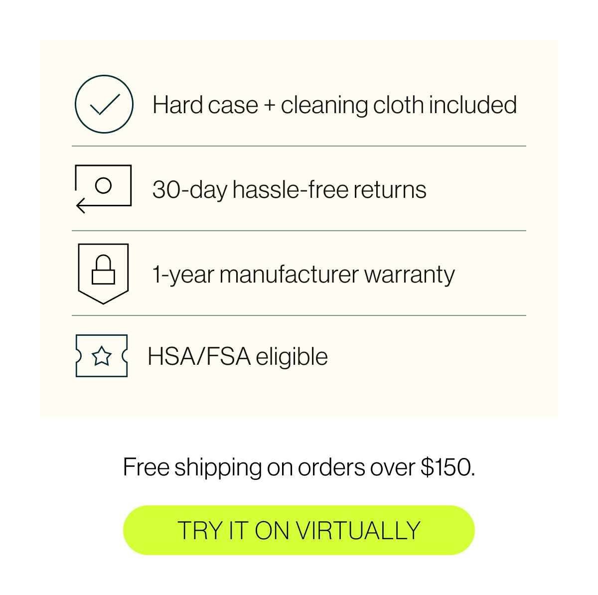 Hard case + cleaning cloth included