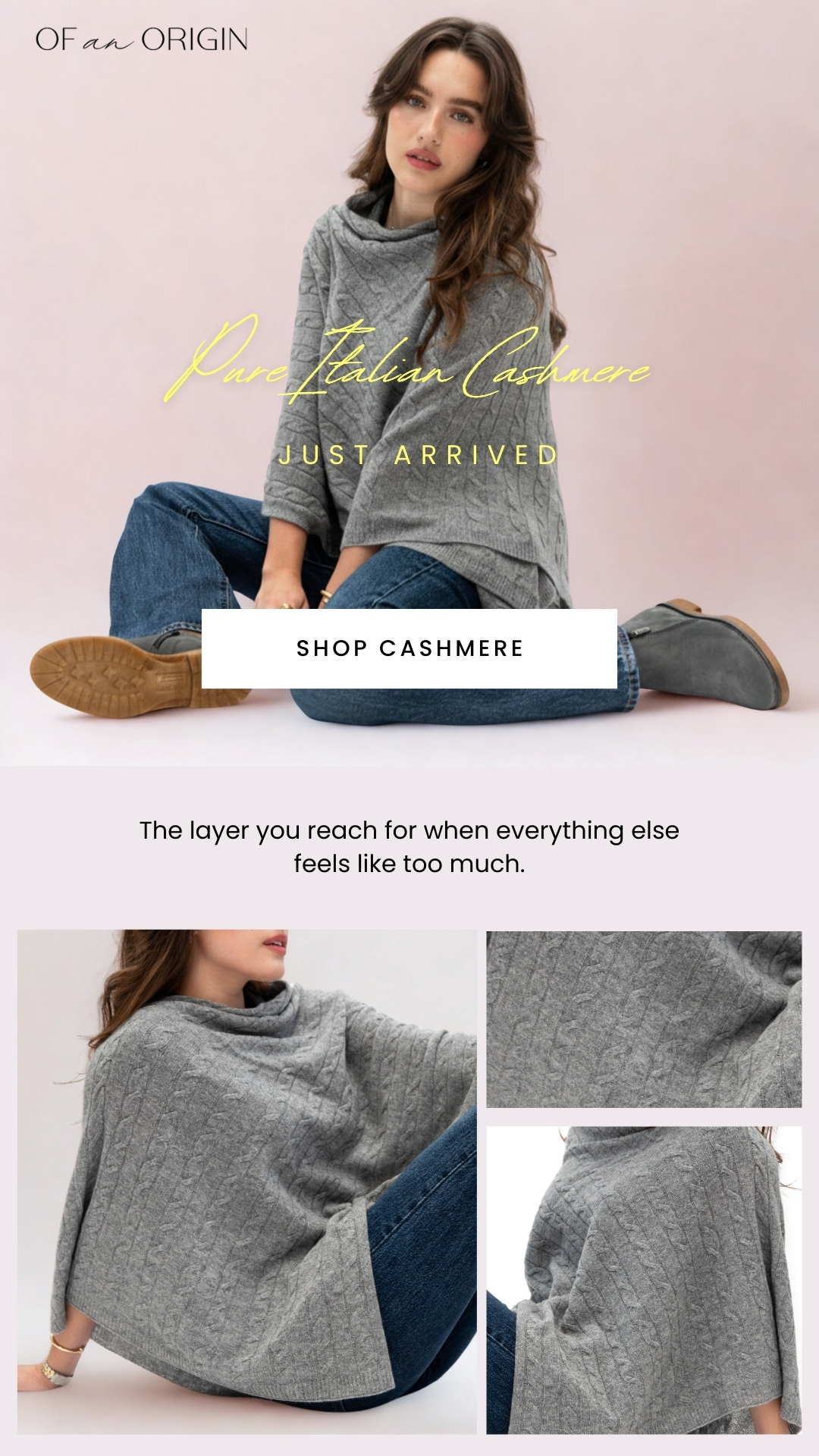 Pure Cashmere Cable Knit Poncho