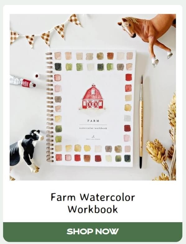 Farm Watercolor Workbook