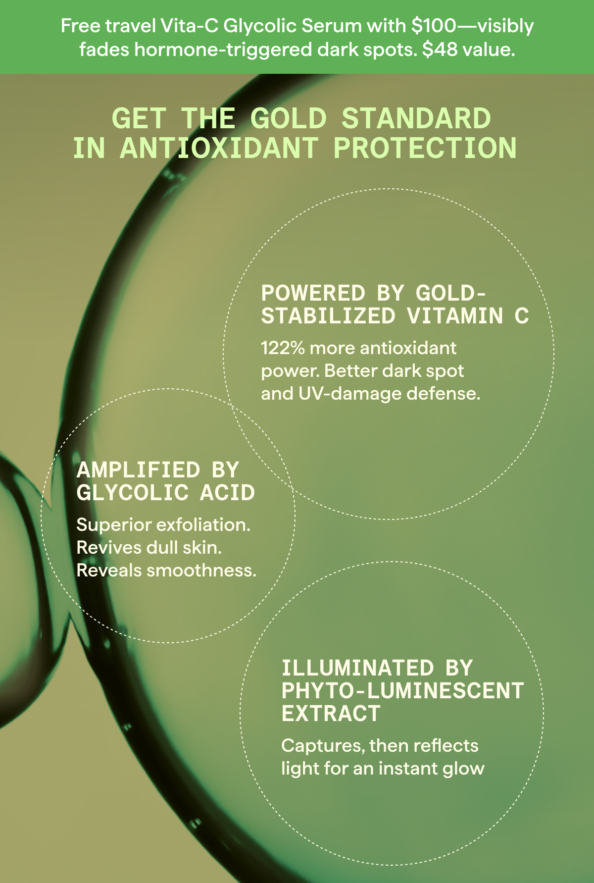 Free Vita-C Glycolic Serum with $100 - Code: TRAVEL