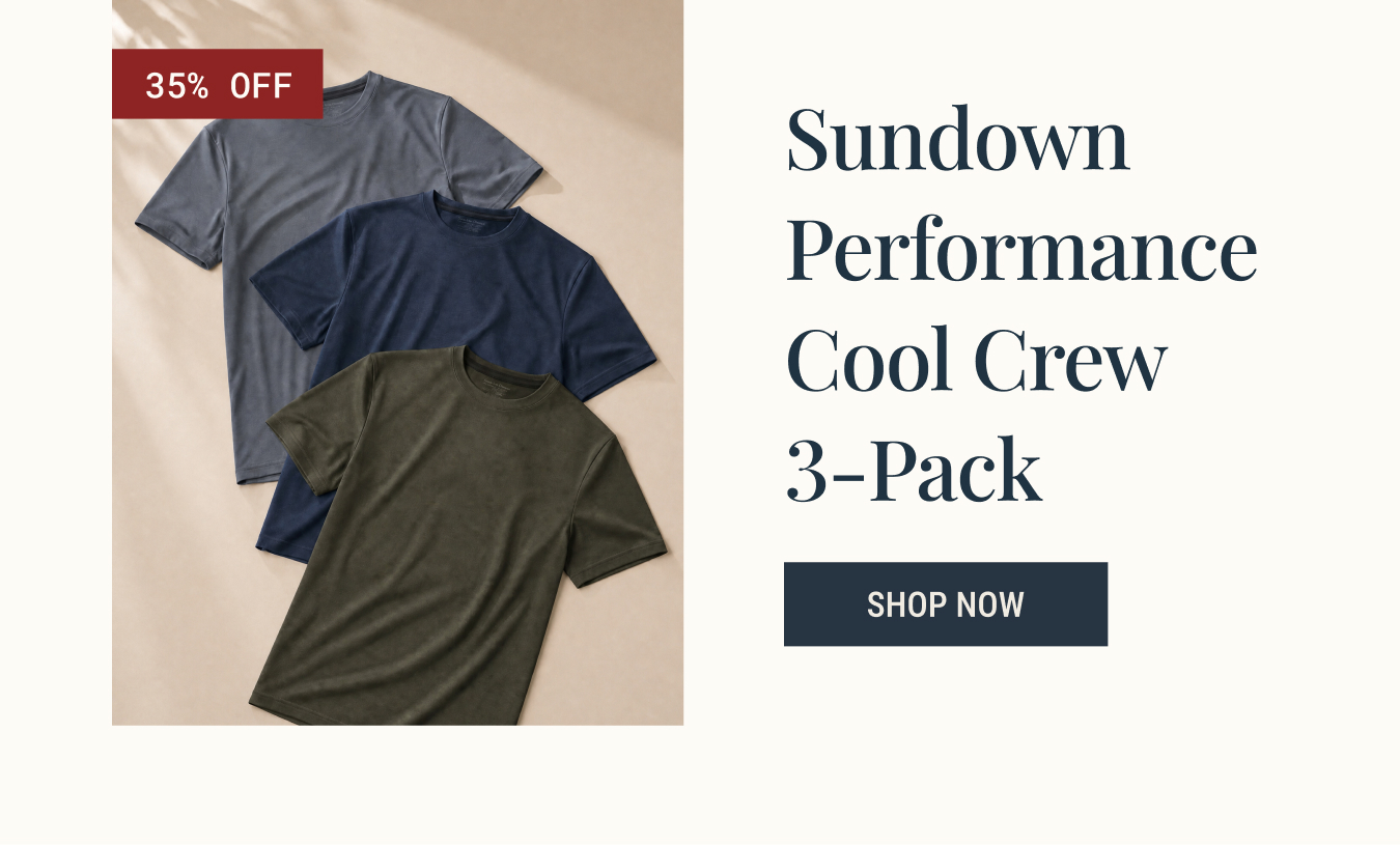 Sundown performance cool crew 3-pack