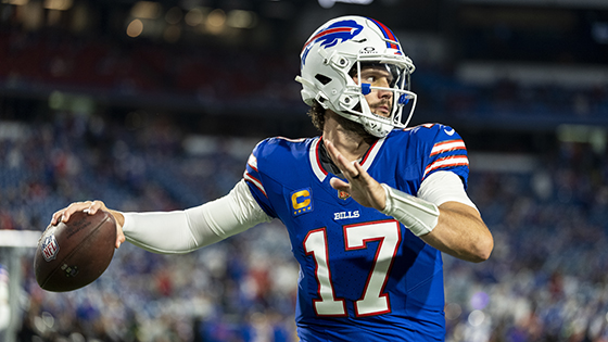  A man prepares to throw a football.