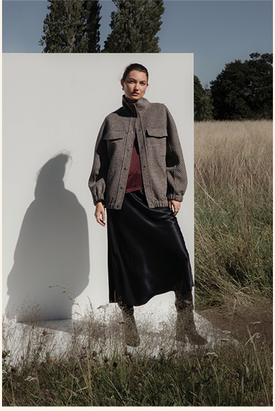 Wool Blend Bomber Coat