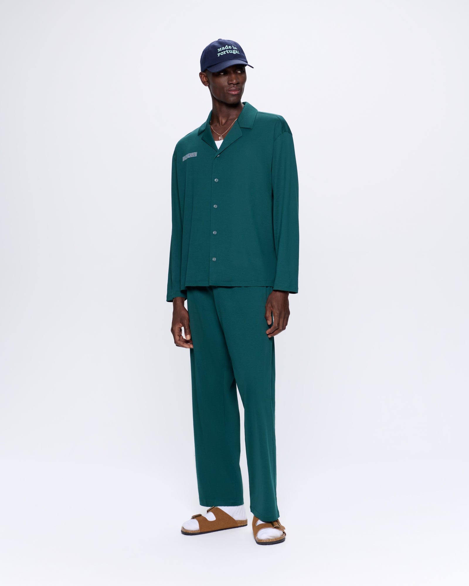Image of Mens 365 Lightweight Long Pyjama Set—foliage green