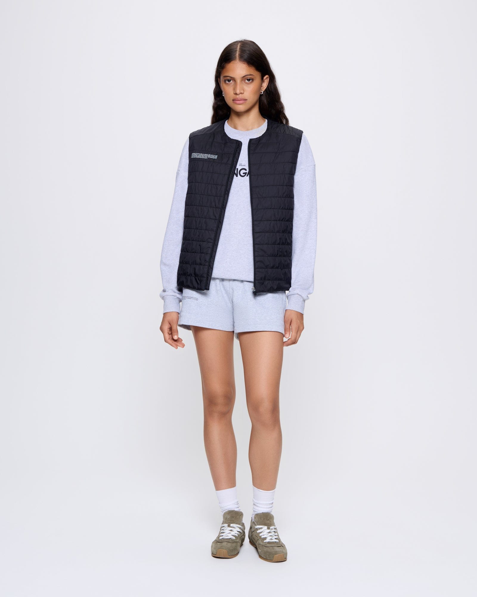 Image of Womens Flower-Warmth Lite Gilet—Black