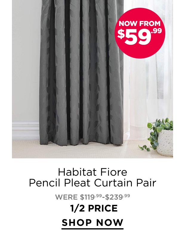 Habitat	Fiore Pencil Pleat Curtain Pair