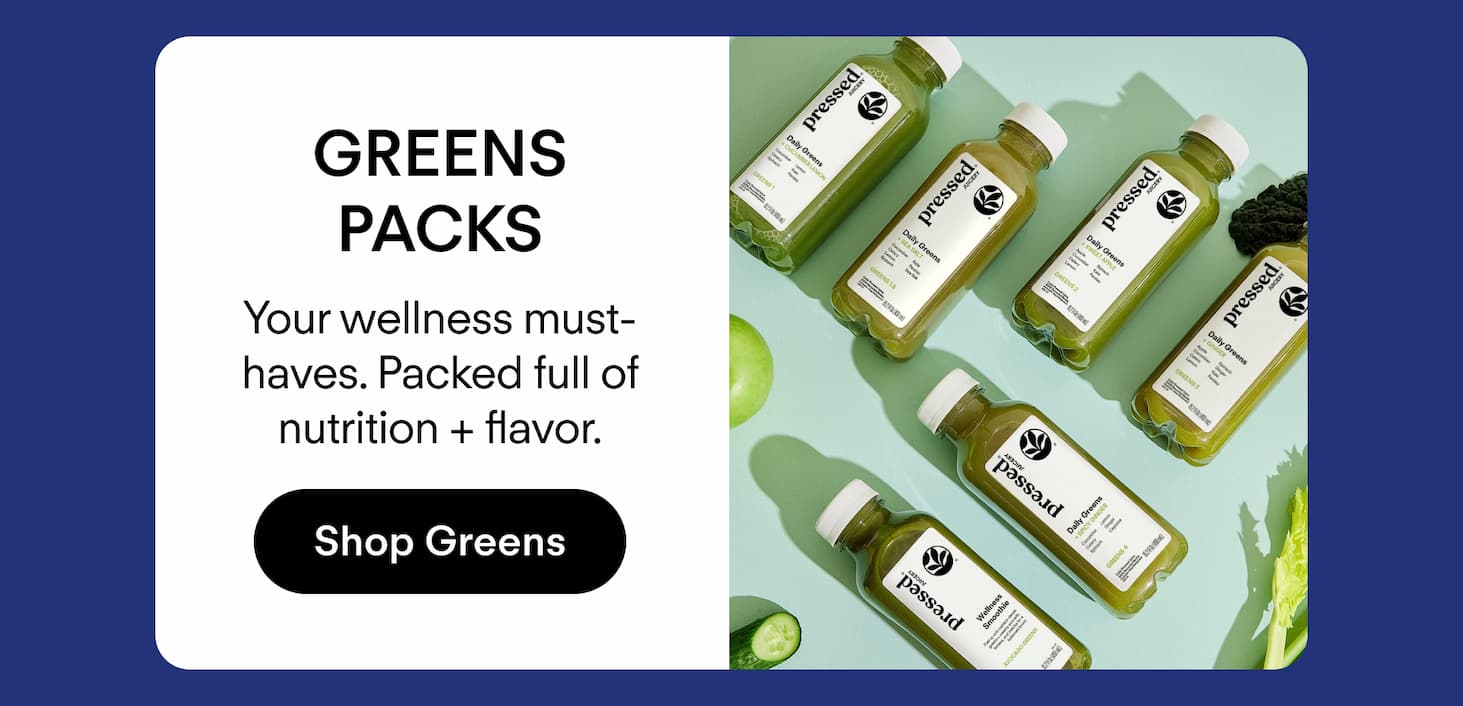 Greens Packs: Your wellness must-haves. Packed full of nutrition + flavor.