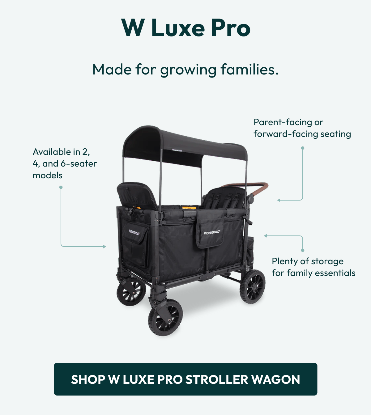 W Luxe Pro Made for growing families. | Shop W Luxe Pro Stroller Wagon