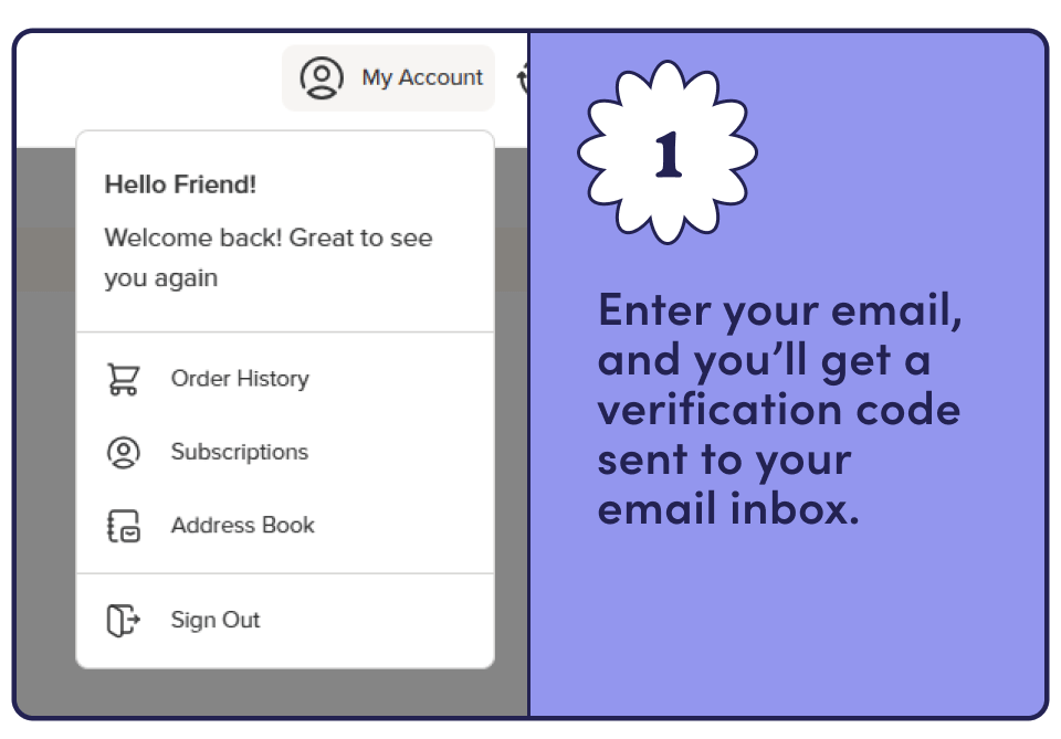 1. Enter your email, and you'll get a verification code sent to your email inbox.