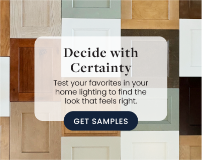 Collage of various sample door colors and styles