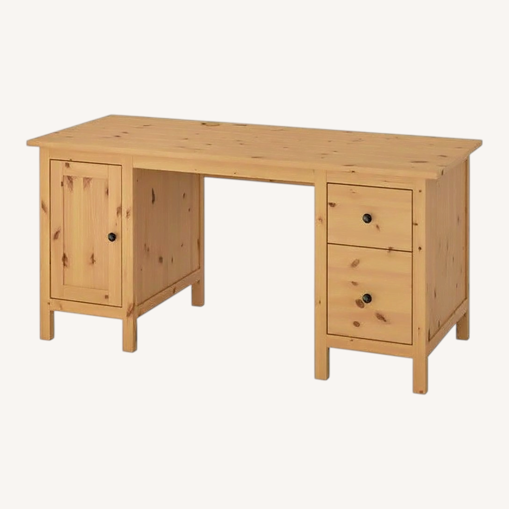 Image of Ikea Hemnes Natural Wood Desk