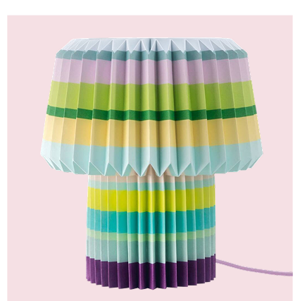 Table Lamp Made From Pleated Coated Paper