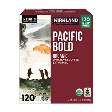 Kirkland Signature Coffee Organic Pacific Bold K-Cup Pod, 120-Count