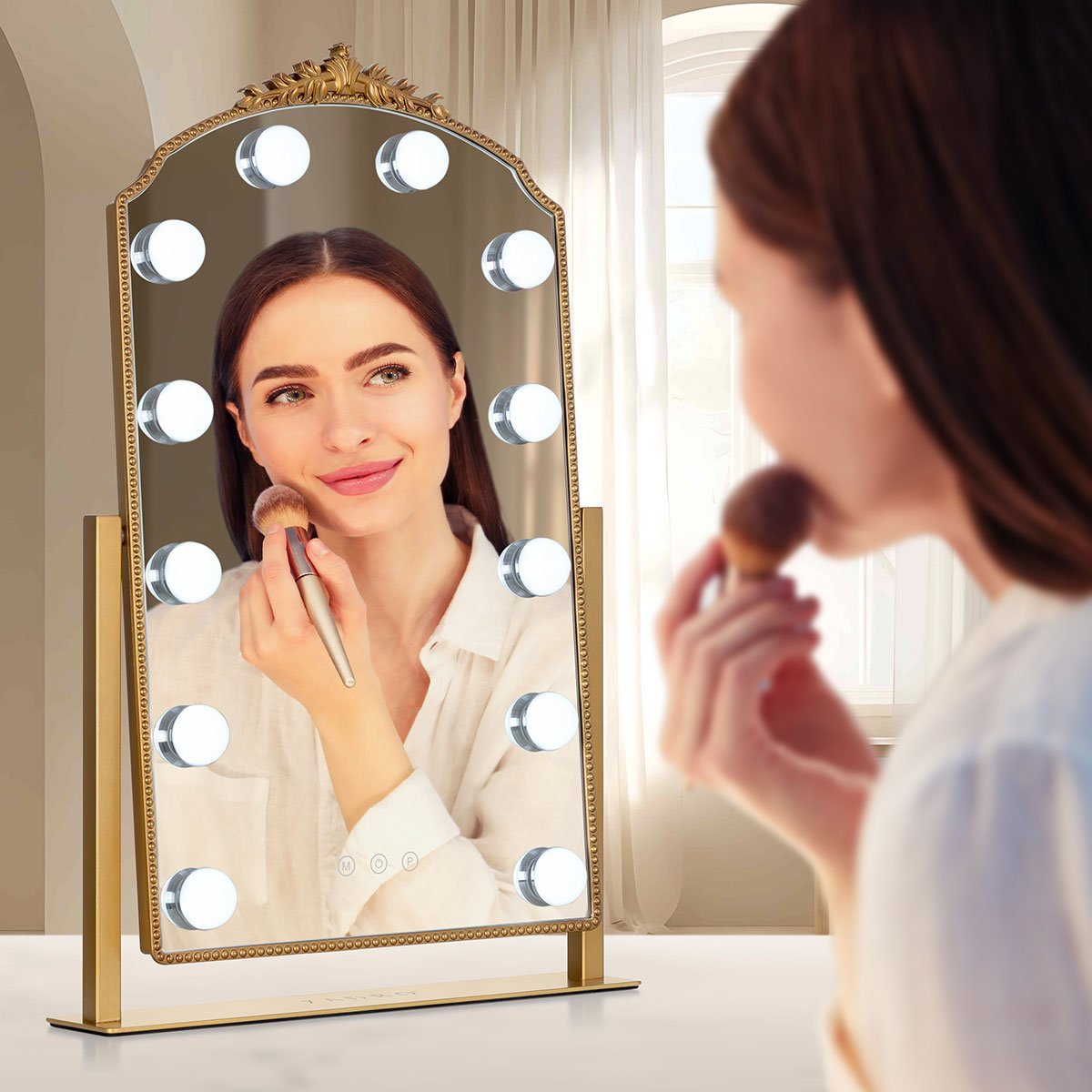 Image of LED Gold Hollywood Mirror