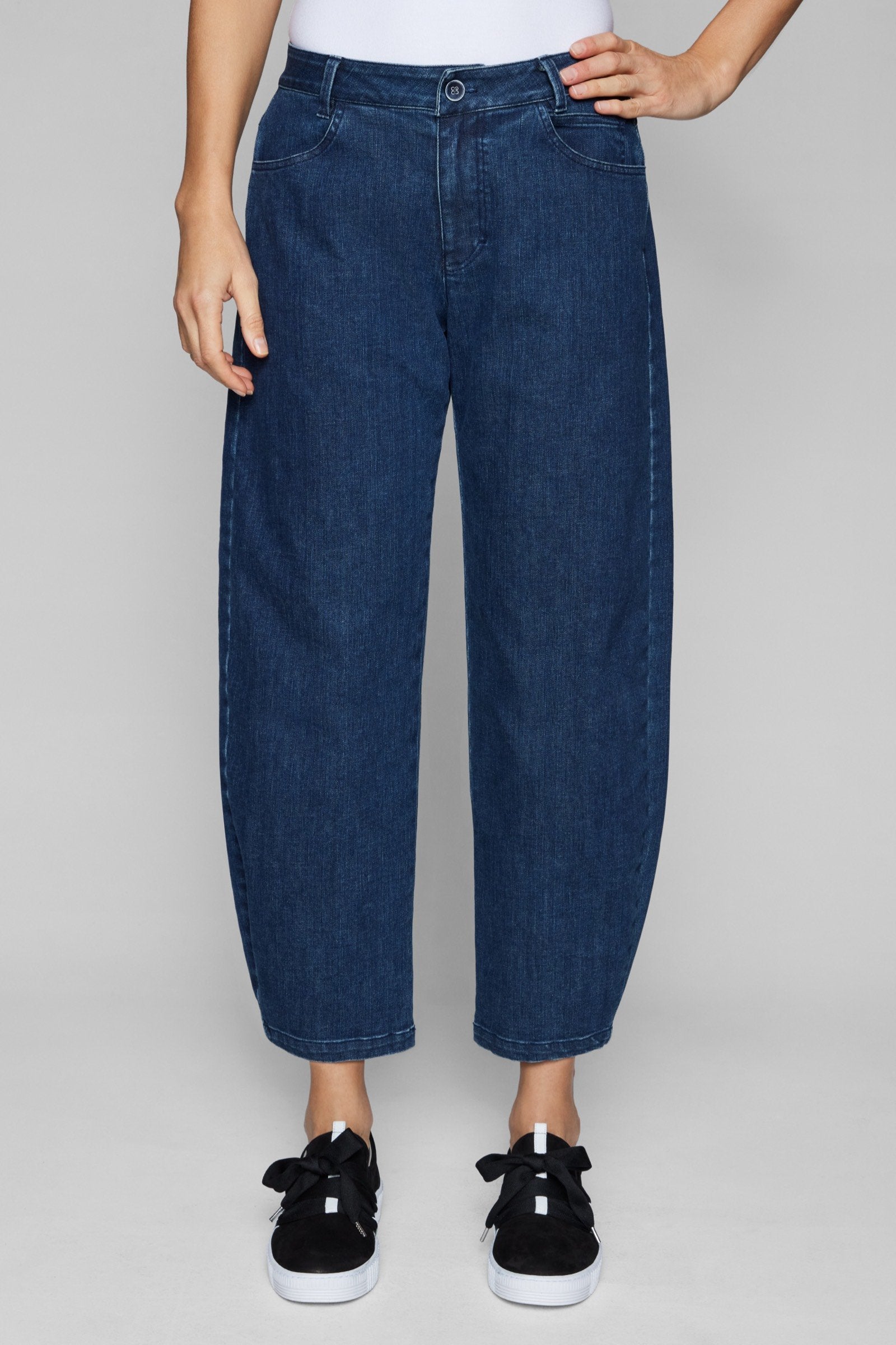 Image of Denim Barrel Leg Pant - Indigo